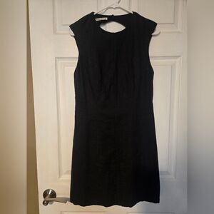 NWT ABERCROMBIE & FITCH LINEN BLEND CUT OUT DRESS, BLACK , MEDIUM